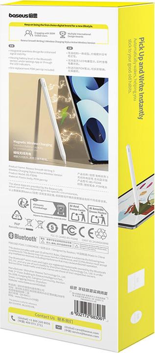 Actual product image Baseus Smooth Writing 3 Active Stylus Kabellos aufladbarer Stylus - Weiss