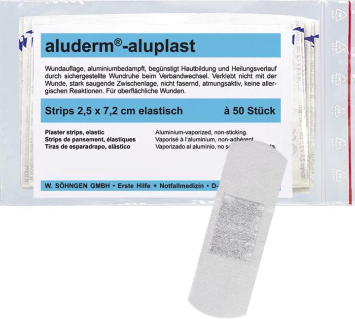 Produktbild Söhngen aluderm-aluplast Pflasterstrips, 2,5 x 7,2 cm (50x)