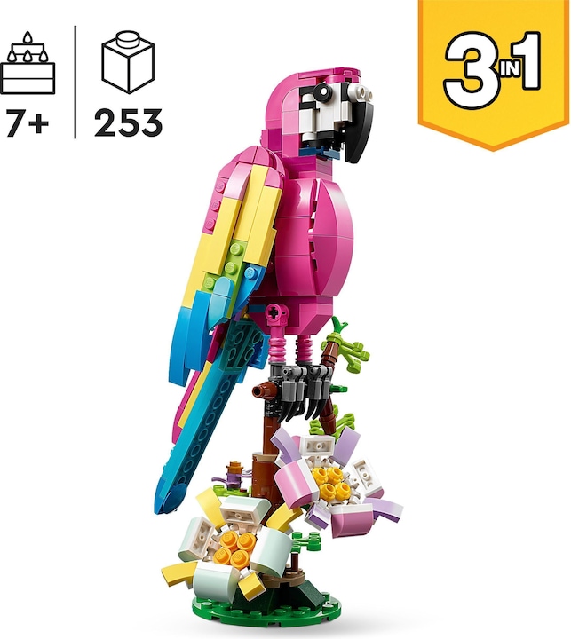 Image du produit LEGO Creator 3-en-1 31144 Le Perroquet Exotique Rose (31144, LEGO Creator 3-in-1)