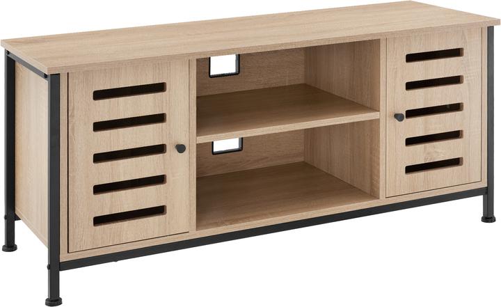tectake TV cabinet Carlow | W110 x D41.5 x H50.5 cm with two cabinets & shelf (41.50 x 41.50 x 50.50 cm)