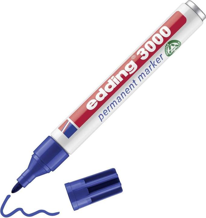 Actual product image Edding Permanent Marker 3000 1.5-3mm (Blue, 3 mm, 10 x)