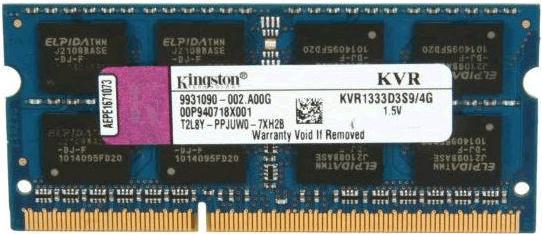 Produktbild Kingston ValueRAM (1 x 4GB, 1333 MHz, DDR3-RAM, SO-DIMM)