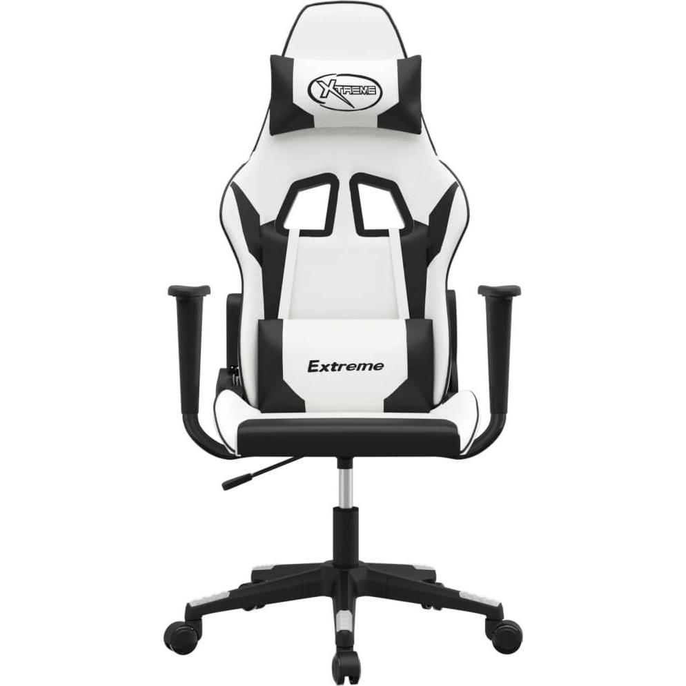 VidaXL Gaming-Stuhl Kunstleder, Gaming Stuhl, Weiss