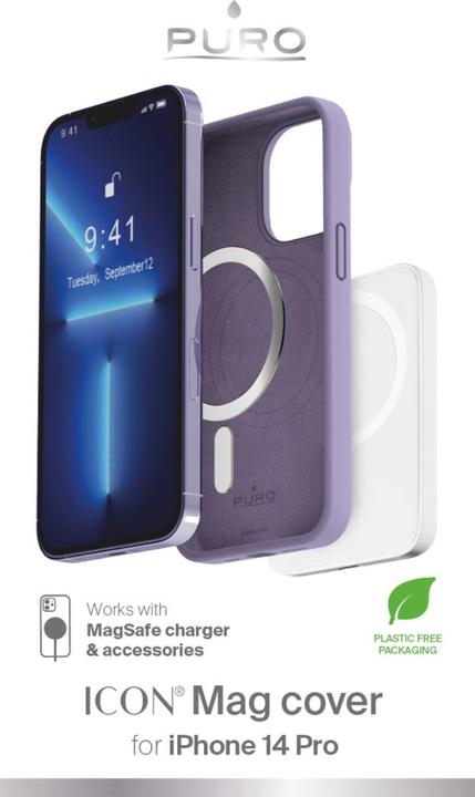 Immagine prodotto Puro ICON MAG - Custodia iPhone 14 Pro MagSafe (Tech Lavender) (Apple iPhone 14 Pro)