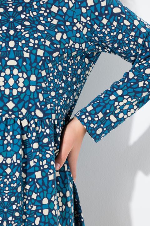 Image du produit Ulla Popken Robe midi en molleton avec fermeture zippée, col rond et manches longues, coupe évasée (42, 44)