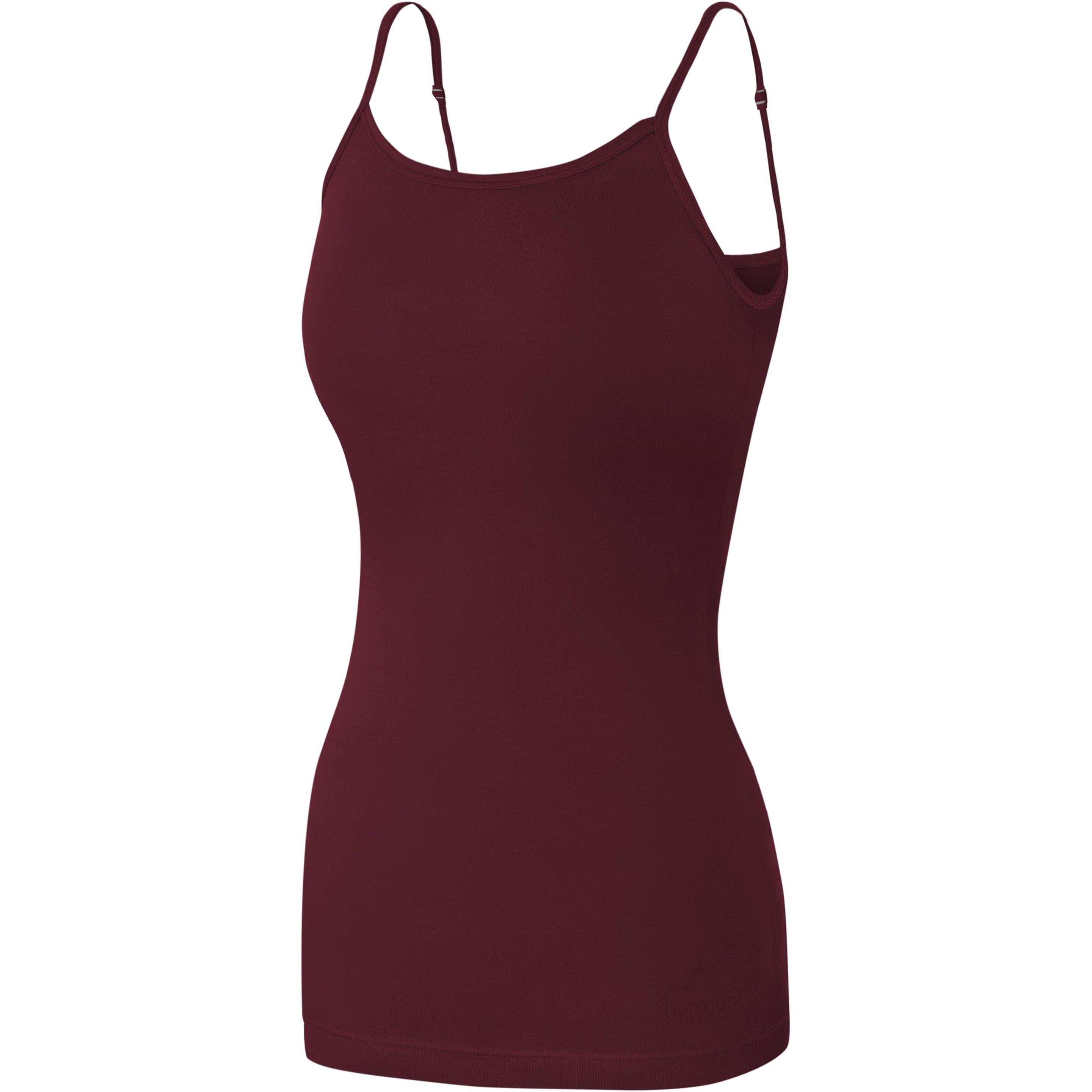 Normani, Damen, Shirt, Damen Merino Top mit Spagettiträgern „Kyneton" - 9673, Rot, (M)