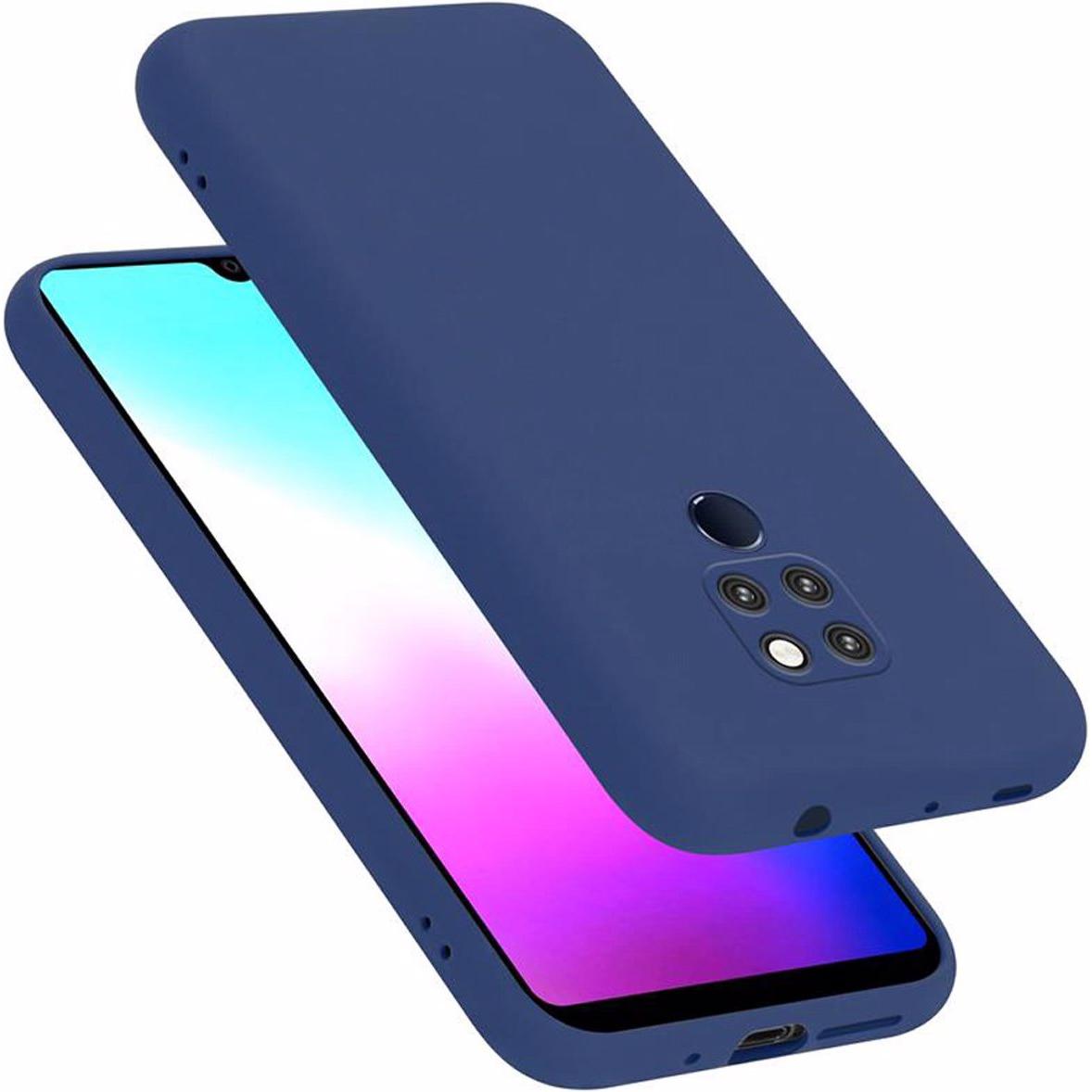 Cadorabo TPU Liquid Silicone Case Cover (Huawei Mate 20), Smartphone Hülle, Blau