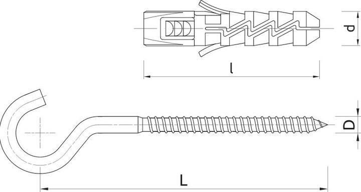 Produktbild Koelner Kołek rozporowy fi6 z hakiem sufitowym 6x30 FIX 200szt. (FIX-06S) (200 Stk.)