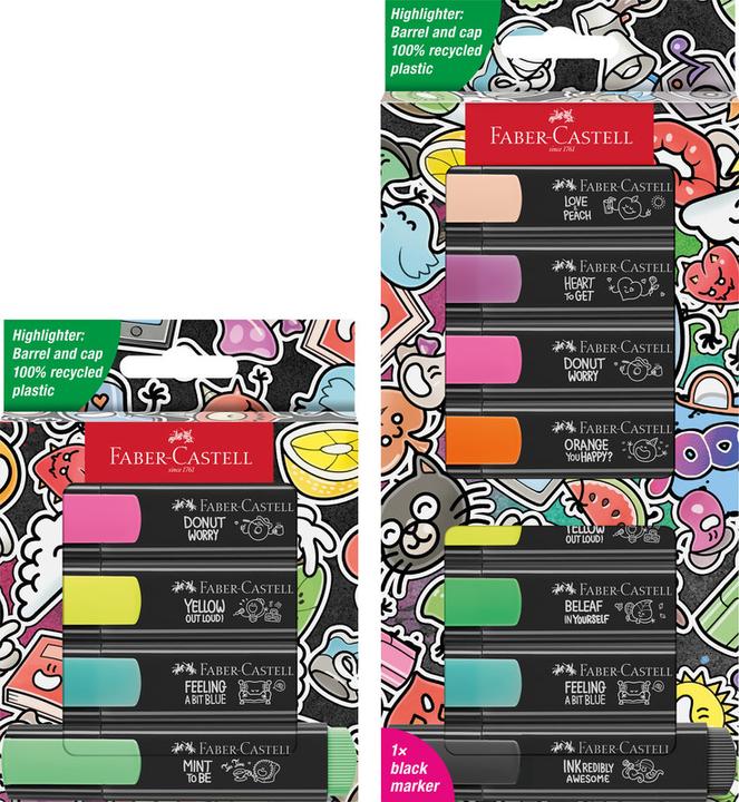 Actual product image Faber-Castell Highlighter 46 Graffiti (Neon Yellow, Neon Pink, Light green, Turquoise, 5 mm, 4 x)
