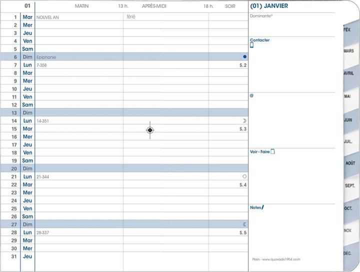 Image du produit Quo Vadis PLAIN - Agenda de poche (10 x 15 cm, 1 mois / 1 page)