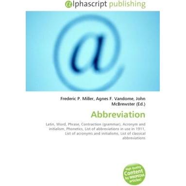 Abbreviation, Fachbücher