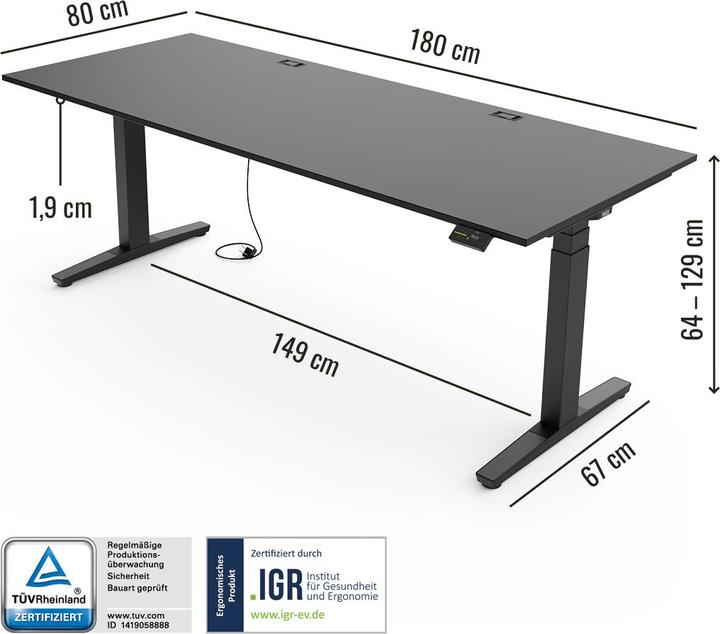 Immagine prodotto Yaasa Desk Expert (180 x 80 cm)