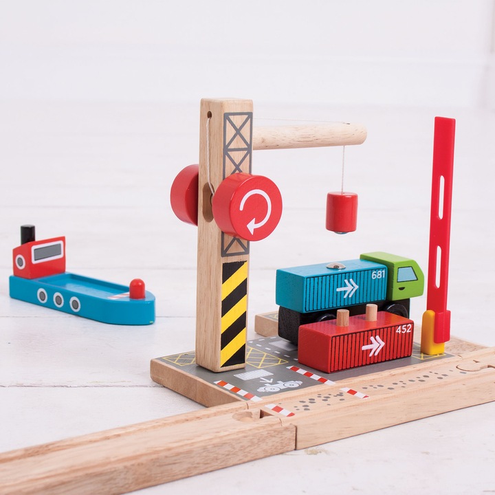 Immagine prodotto Bigjigs Rotaie di legno Cantiere di container