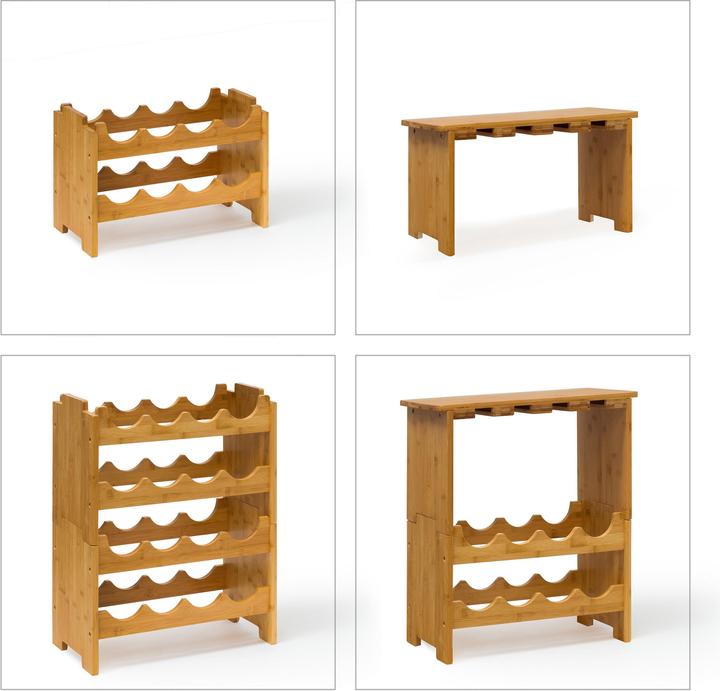Image du produit Relaxdays Bambou (50 x 24 x 84 cm, 16 Fl.)