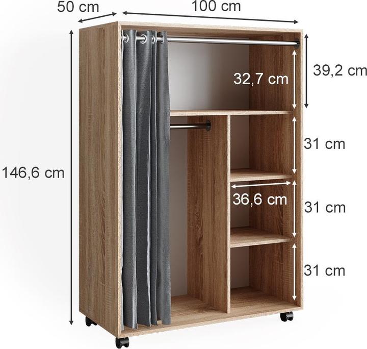 Produktbild Vicco Doros (100 x 50 x 146.5 cm)