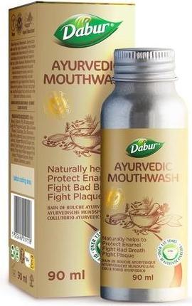 Actual product image Dabur Ayurvedic Oil Mouth Wash 90ml - Enamel Protection and Bad Breath Fighter (90 ml, Mouthwash)