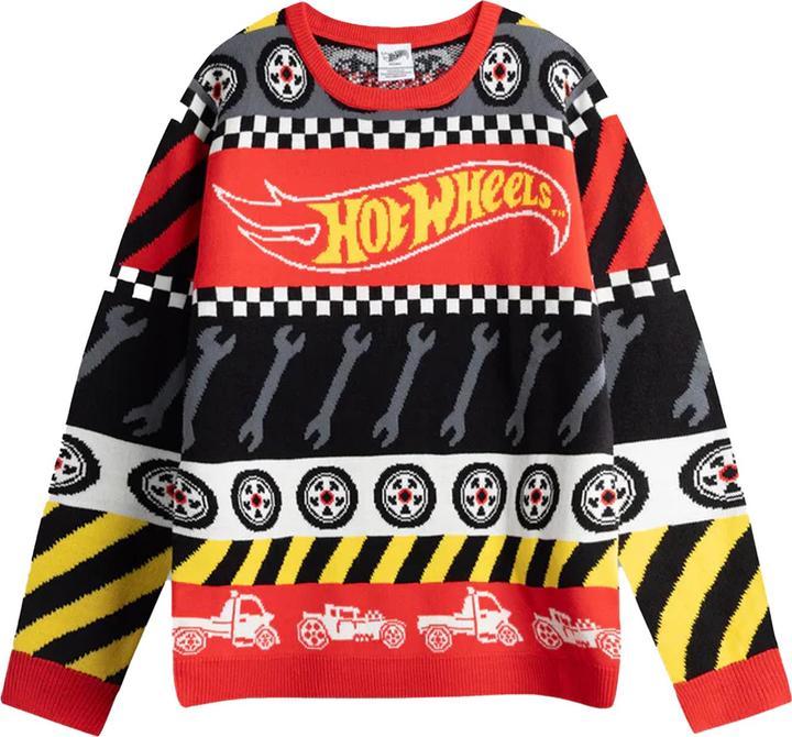 Produktbild Hot Wheels Tyre & Spanner Fairisle Pullover weihnachtliches Design (M)