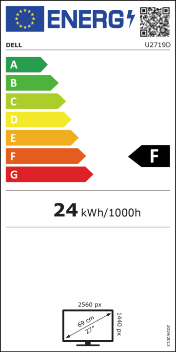Energie-Label Dell U2719D (2560 x 1440 Pixel, 27")