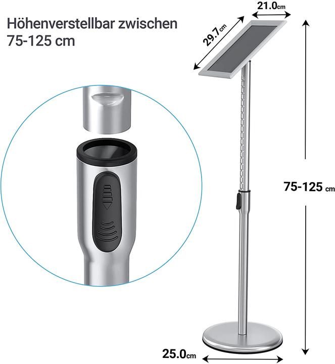 Produktbild FoxRose Infoständer DIN A4, Silber (A4)