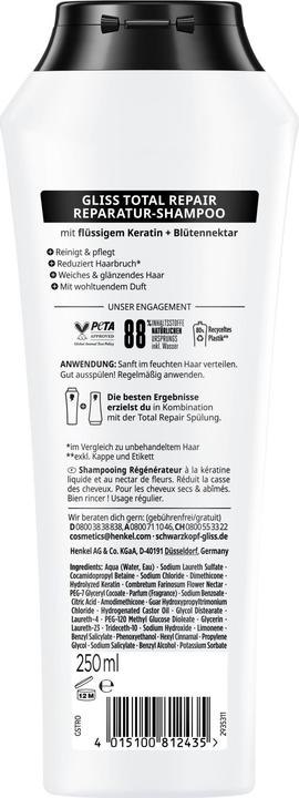 Actual product image Gliss Total Repair Shampoo (250 ml, Liquid shampoo)