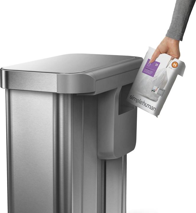 Actual product image Simplehuman Waste bin double chamber 58 l, brushed silver (58 l)