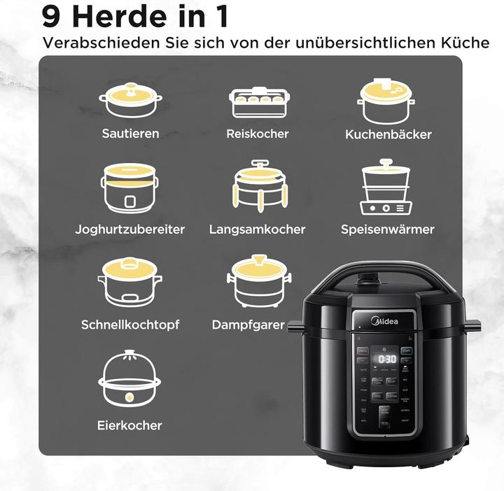 Produktbild Midea Elektrischer 9-in-1 Multikocher mit 14 Funktionen