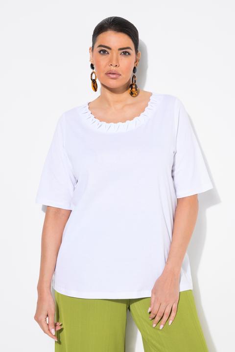 Produktbild Ulla Popken T-Shirt, Flecht-Zierkante, Rundhals, Halbarm (62)