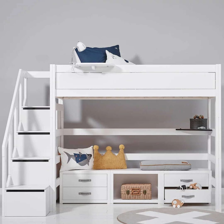 Actual product image Lifetime Kidsrooms Loft bed with stairs and trundle floor (90 x 200 cm)