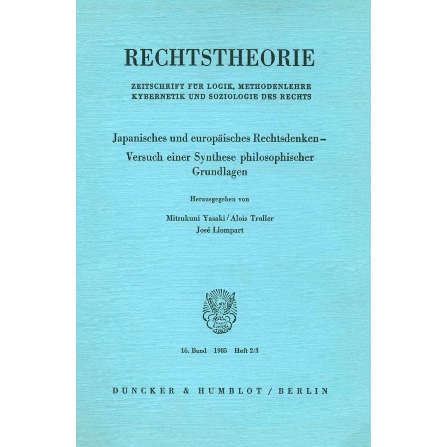 Japanisches und europäisches Rechtsdenken - Versuch einer Synthese philosophischer Grundlagen., Fachbücher von Alois Tro...