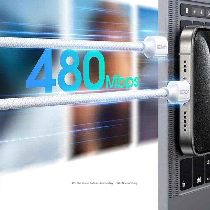 Immagine prodotto Ugreen - Data Cable L502 (65249) - USB-C to USB-C, 5A, 100W, 1m, Nylon - Black (1 m, 100 W)