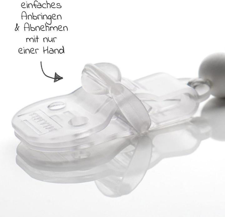 Image du produit MiaMia Chaînes pour tétines Chaîne pour tétines avec perles en silicone & anneau en caoutchouc incl. (2 x)