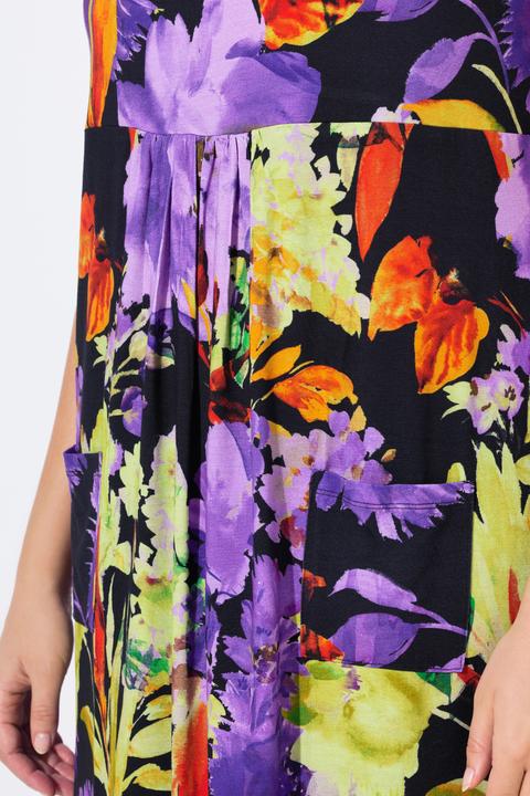 Produktbild Ulla Popken Jerseykleid, bedruckt, A-Linie, Rundhals, ärmellos (42, 44)