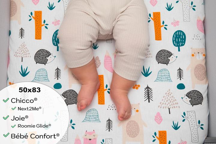 Immagine prodotto ‎Lovely Hippo 3-teiliges Baby-Spannbettlaken-Set (50 x 83 cm)