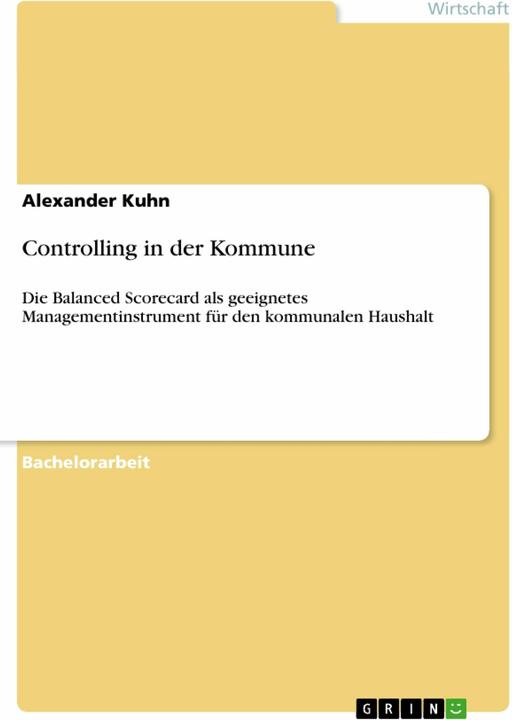 Produktbild Controlling in der Kommune (Deutsch, Alexander Kuhn, 2014)