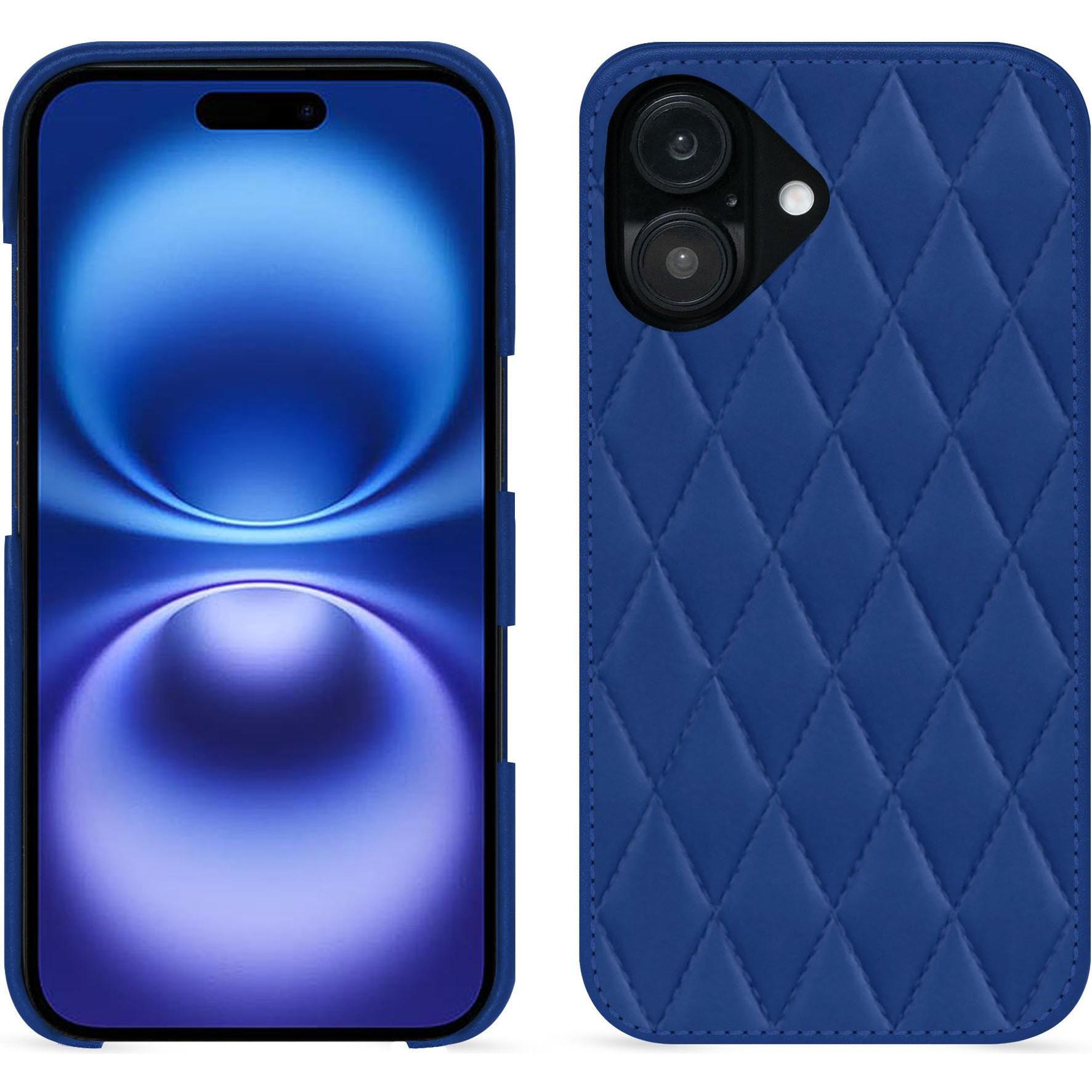 Noreve Lederschutzhülle (Apple iPhone 16), Smartphone Hülle, Blau