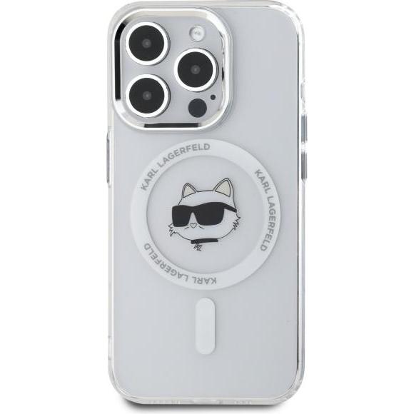 Thumbnail - Karl Lagerfeld IML Choupette Head Metal Frame MagSafe Case for iPhone 15 Pro Max Transparent (Apple iPhone 15 Pro Max), ...