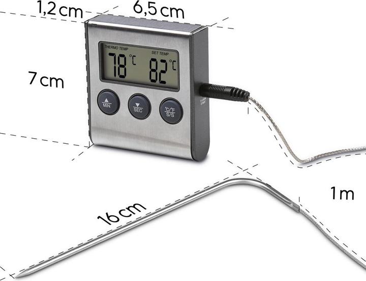 Produktbild Xavax Back-/Bratenthermometer Digitales Bratenthermometer mit Timer, Kabelsensor