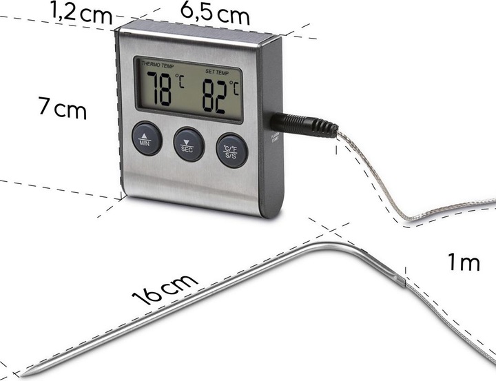 Actual product image Xavax baking/roasting thermometer Digital roasting thermometer with timer, cable sensor