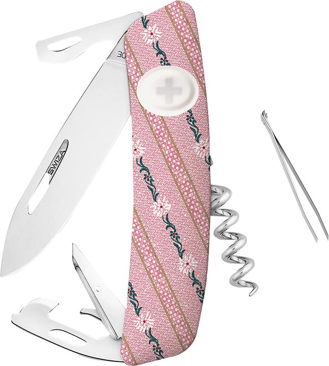 Swiza Couteau de poche Edelweiss rose