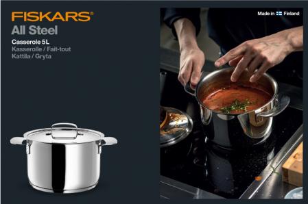 Actual product image Fiskars All Steel Kasser.5,0l (Saucepan, Stainless steel, 22 x 16.60 cm)