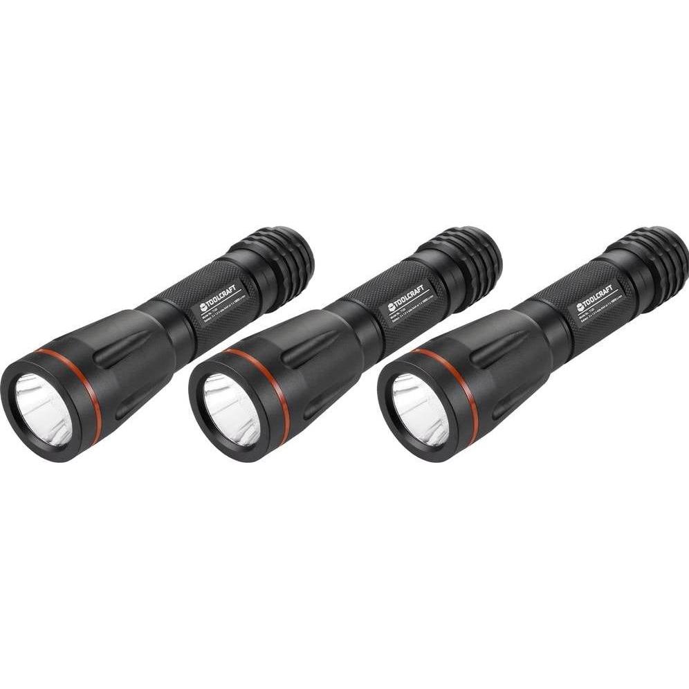 Toolcraft, Taschenlampe, 3er Set LED-TASCHENLAMPE T120 (14 cm, 250 lm)