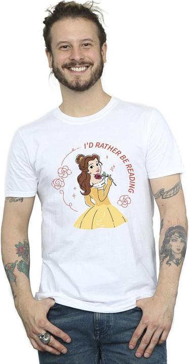 Actual product image Disney Mens Beauty And The Beast I'd Rather Be Reading T-Shirt (L)