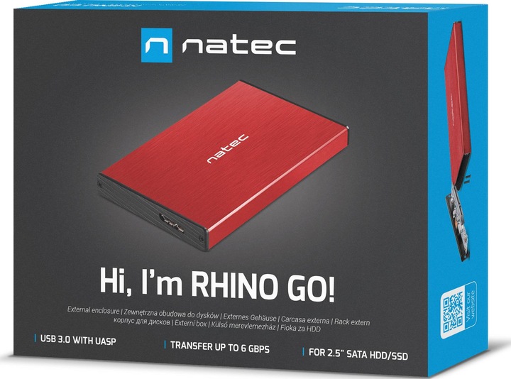 Produktbild Natec Rhino GO HDD / SSD-Gehäuse 2.5 Zoll (2.5")