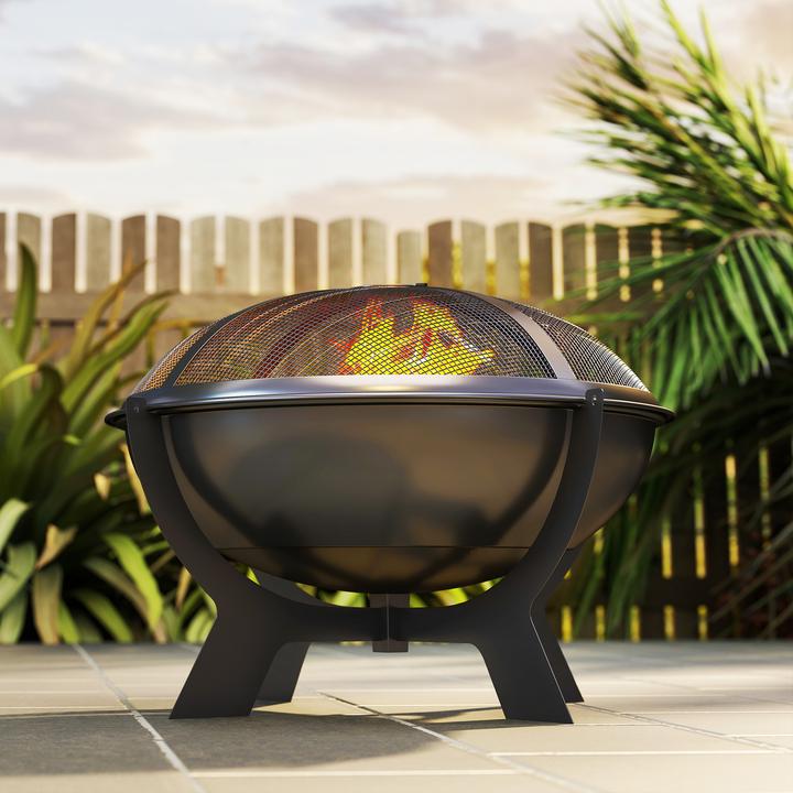 Produktbild Outsunny Feuerschale Metall Schwarz (54 cm)
