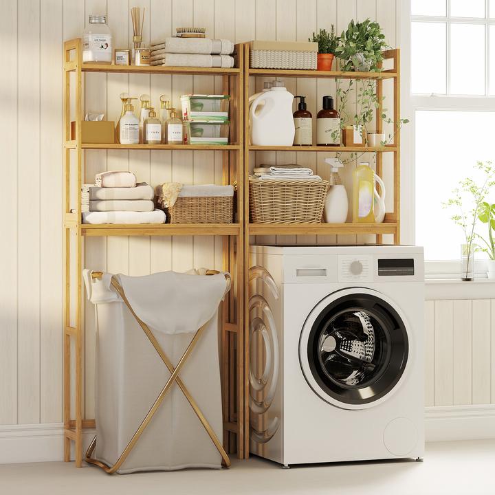 Actual product image Kleankin Bathroom shelf with 3 levels (68 x 20 x 165 cm)