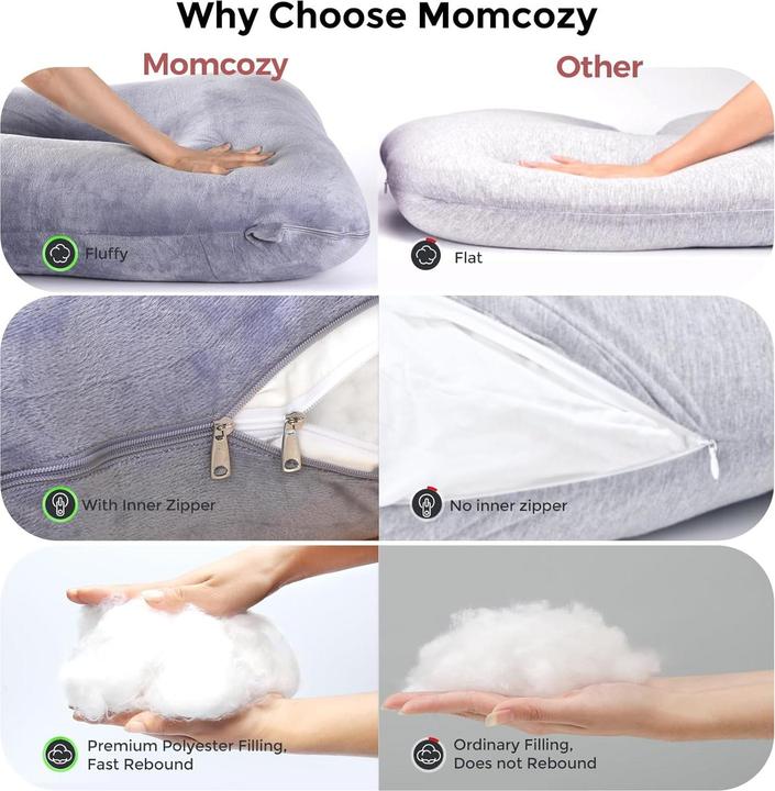 Image du produit Momcozy U Shaped Pregnancy Pillow (148 cm)