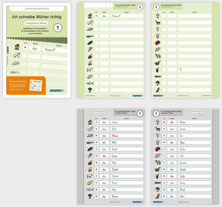 Nährwerte und Zutaten Ich schreibe Wörter richtig - Abreissblock 1 - Lernzielkontrolle - Lautgetreue Wörter (Deutsch, Katrin Langhans, Sternchenverlag, 2024)
