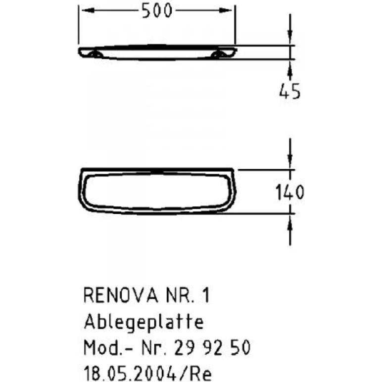 Thumbnail - Geberit, Badaufbewahrung, Keramikablage Keramag / Renova 50 cm wei 299250