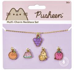 Actual product image Carat Pusheen The Cat Multi Charm Fruits Themed Necklace Set - Multicoloured