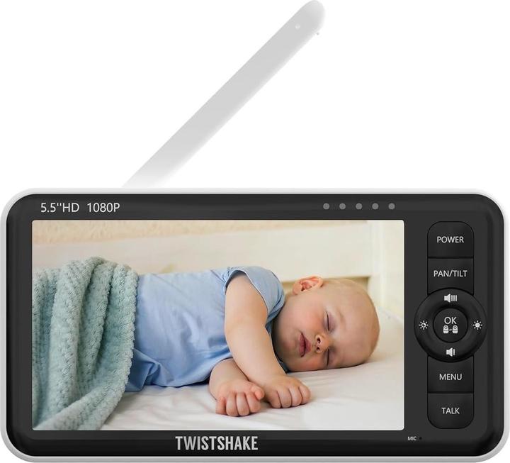 Produktbild Twistshake Babyfon mit Kamera und Audio, 5,5 Zoll Full HD, Nachtsicht, Temperatursensor, Zweiwegekommunikation (Babyphone mit Kamera, 300 m)